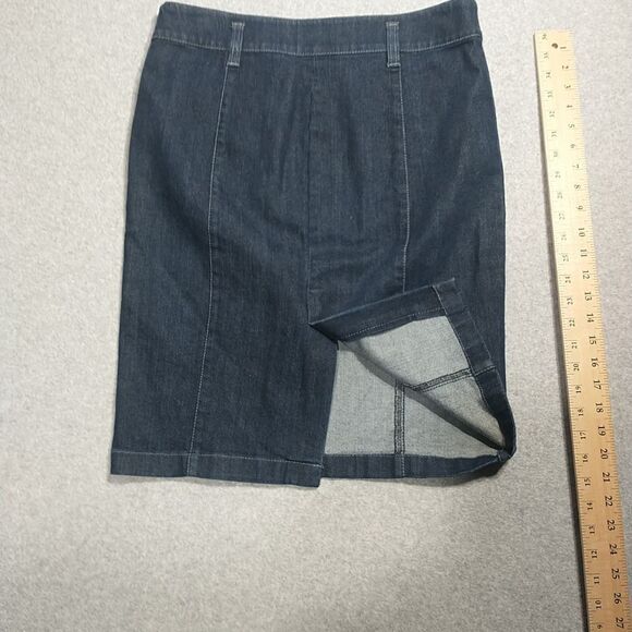 Ann Taylor Denim Pencil Skirt Size 4 Blue Jean Side Zip Pockets Career. - Picture 6 of 7